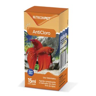 Anticloro 15 ml para aquários.