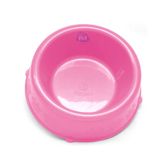 comedouro plástico rosa